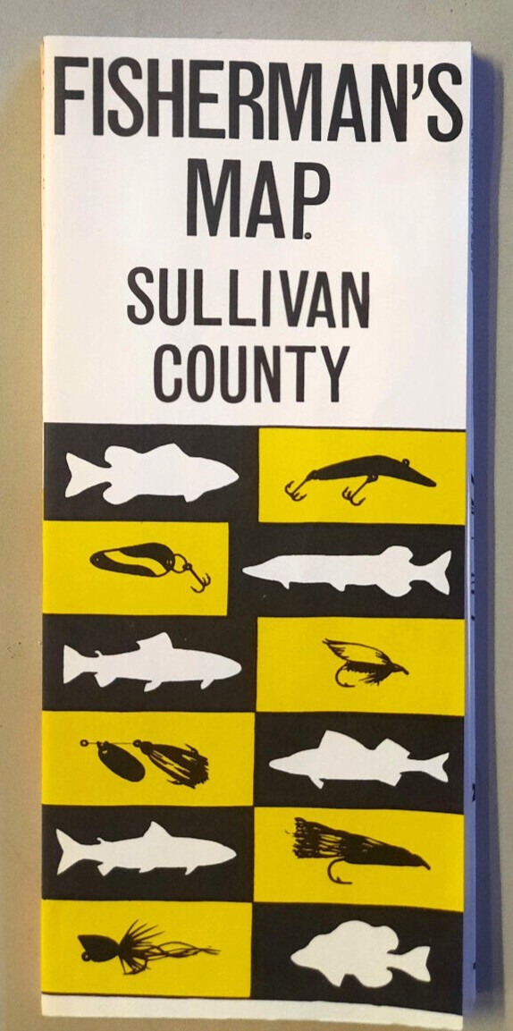 Fisherman's Map - Sullivan County New York - Fishing - Outdoor Sports