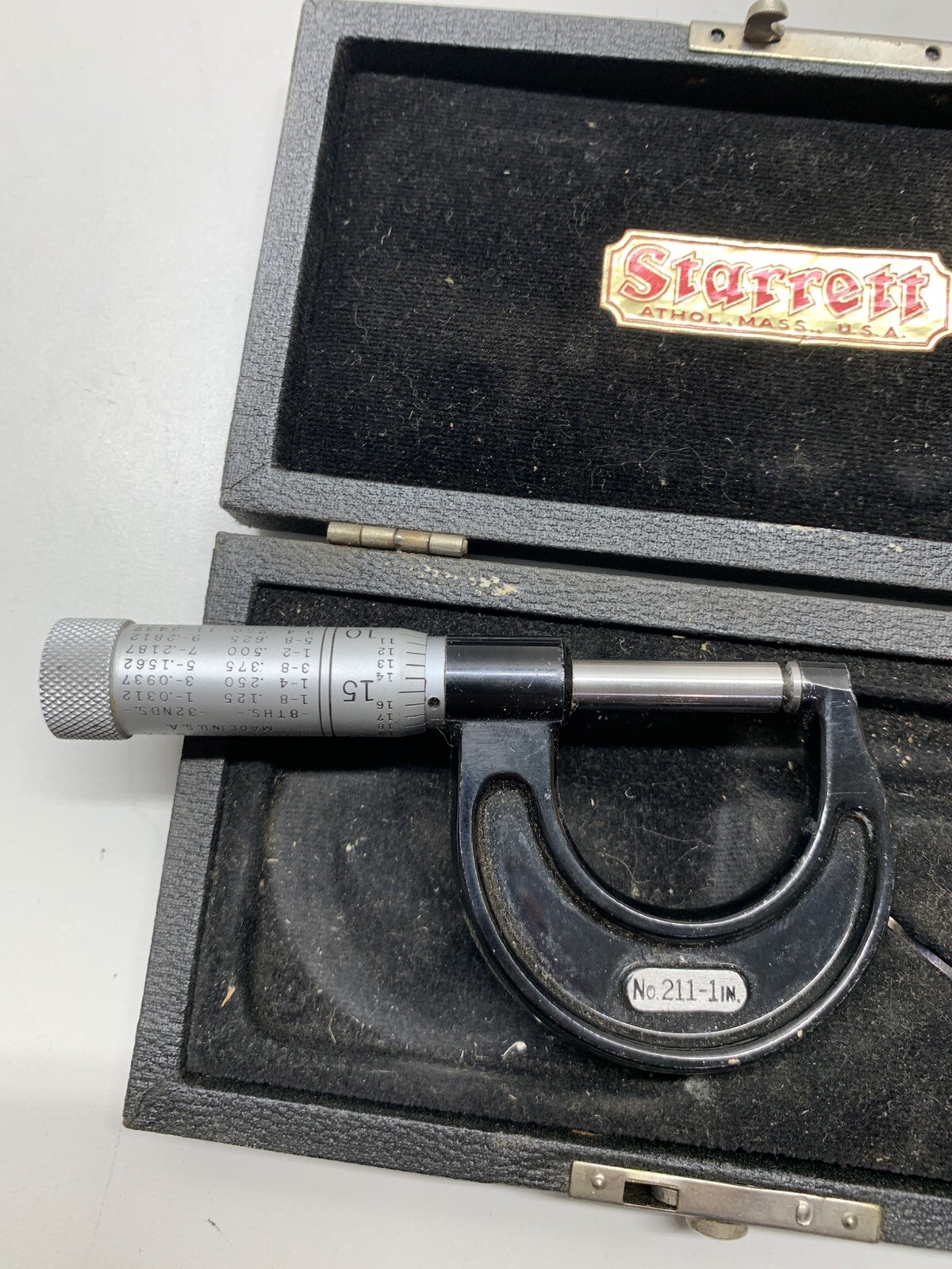 Vintage Starrett Micrometer No 211-1” Inch