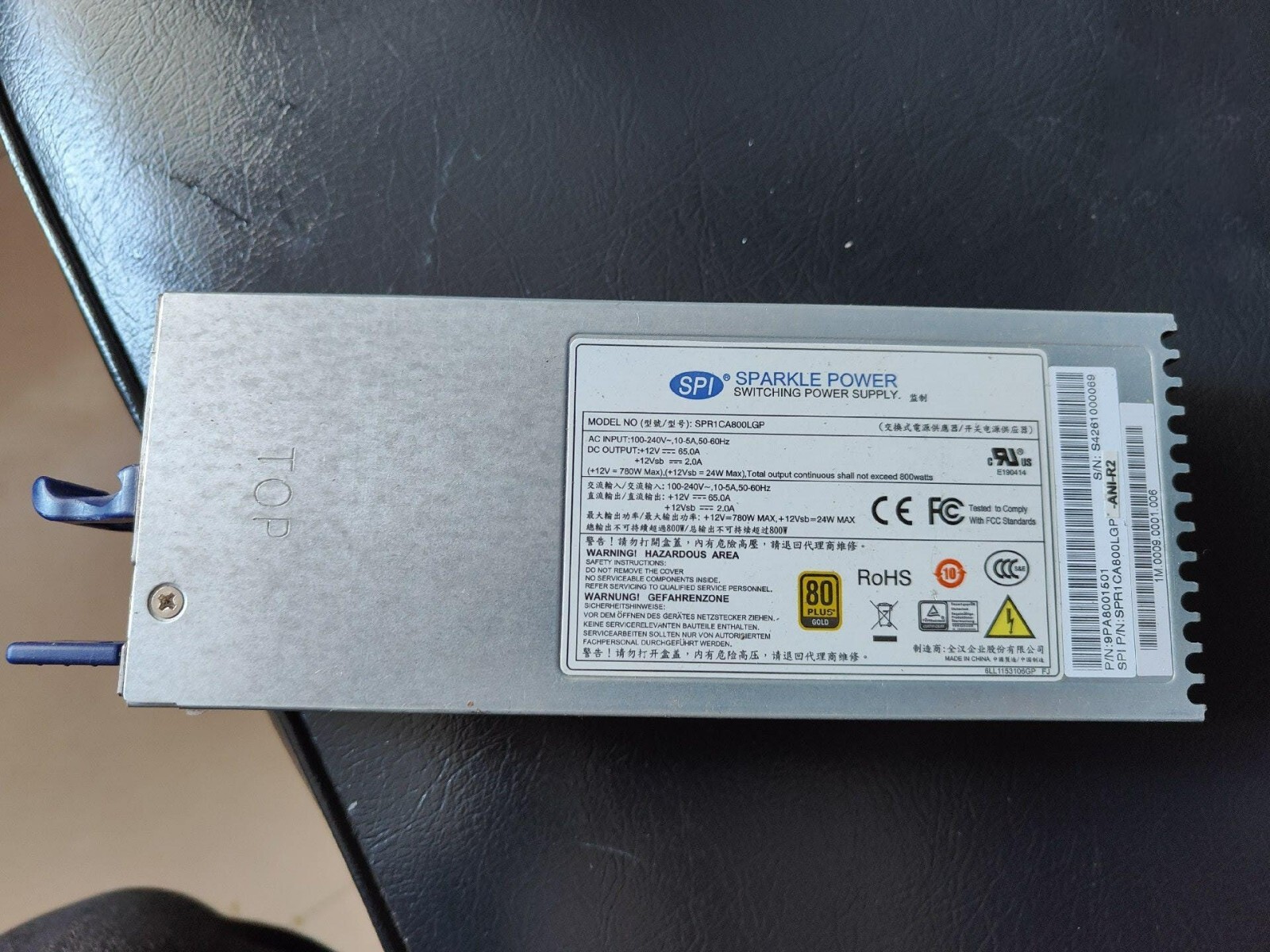 SPI, Sparkle Power Switching Power Supply, SPR1CA800LGP, 800W,9PA8001501