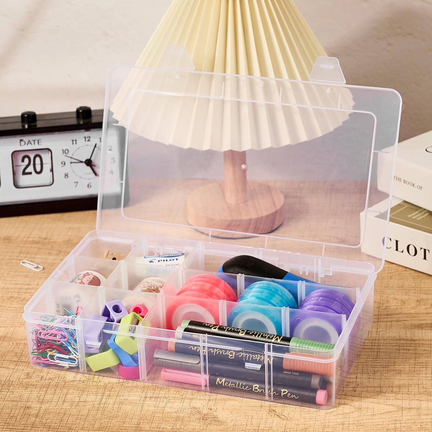 15 Grids Large Plastic Organizer Box with Adjustable Dividers | Small Tackle Box