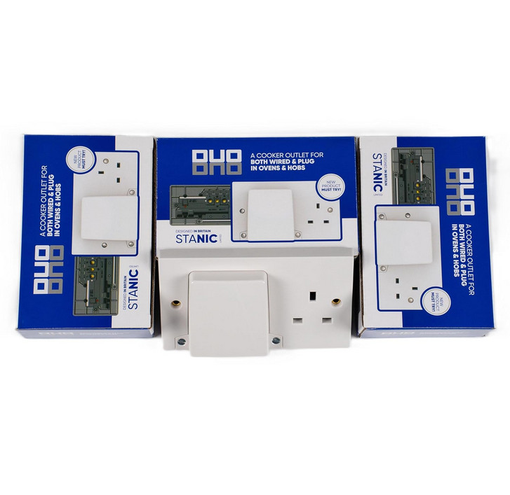 Stanic Duo Dual Cooker Connection Unit 45A with 13A Socket