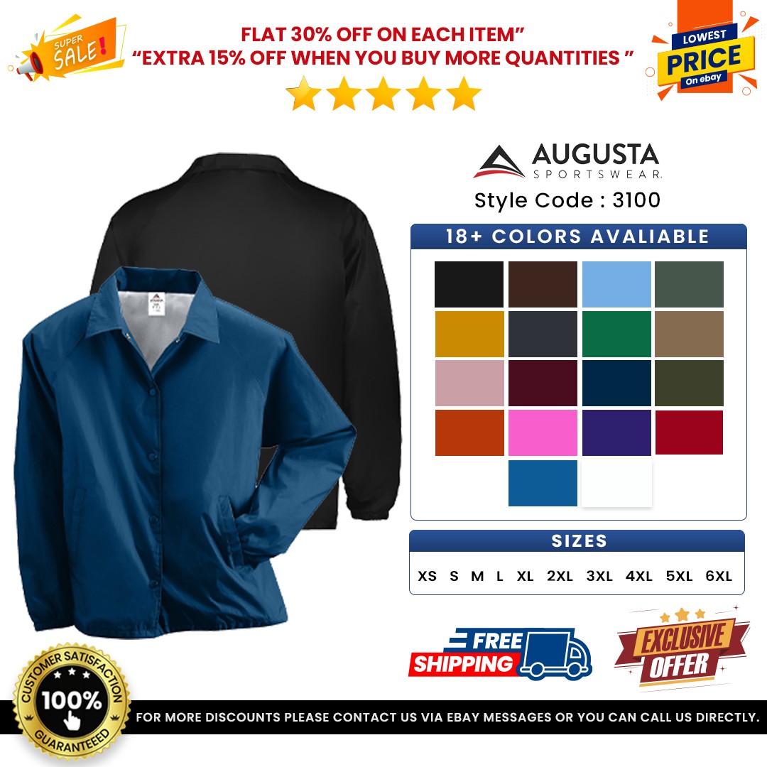 Augusta Sportswear 3100 Men's Raglan Sleeve Water Resistant Top Coach's Jacket