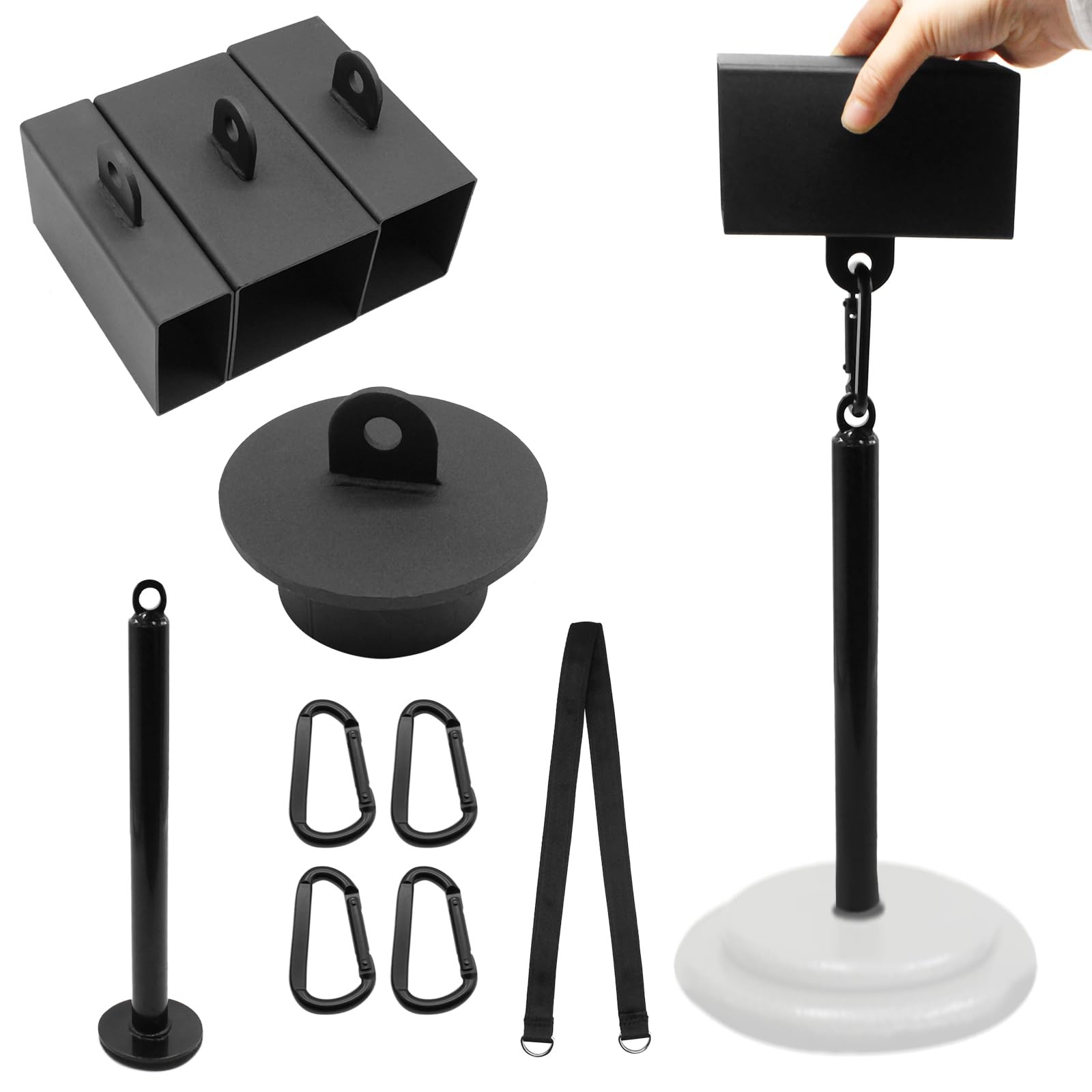 Iron Pinch Block Grip Strength Set with Loading Pin Workout Rock Climbing Pow...