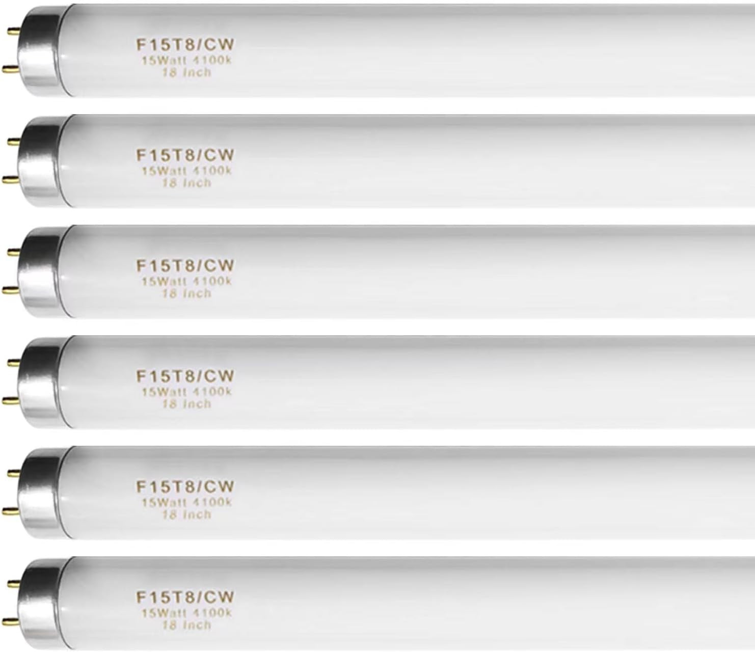 18 Inch F15T8/CW T8 15W Fluorescent Light Bulb Cool White, F15T8/SP41 Replacemen