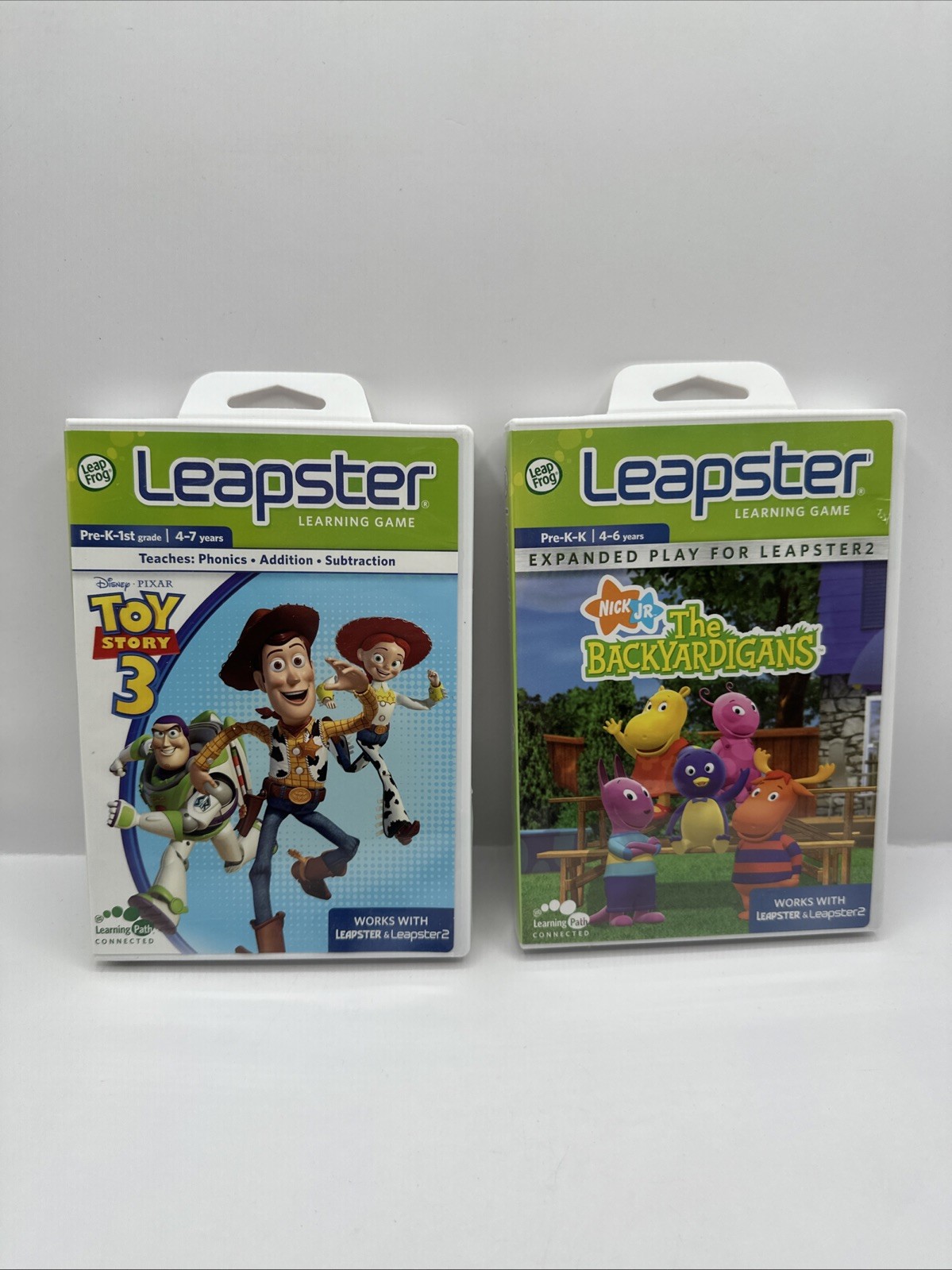Lot of 2 EMPTY CASES for Leap Frog Leapster Toy Story 3 Backyardigans