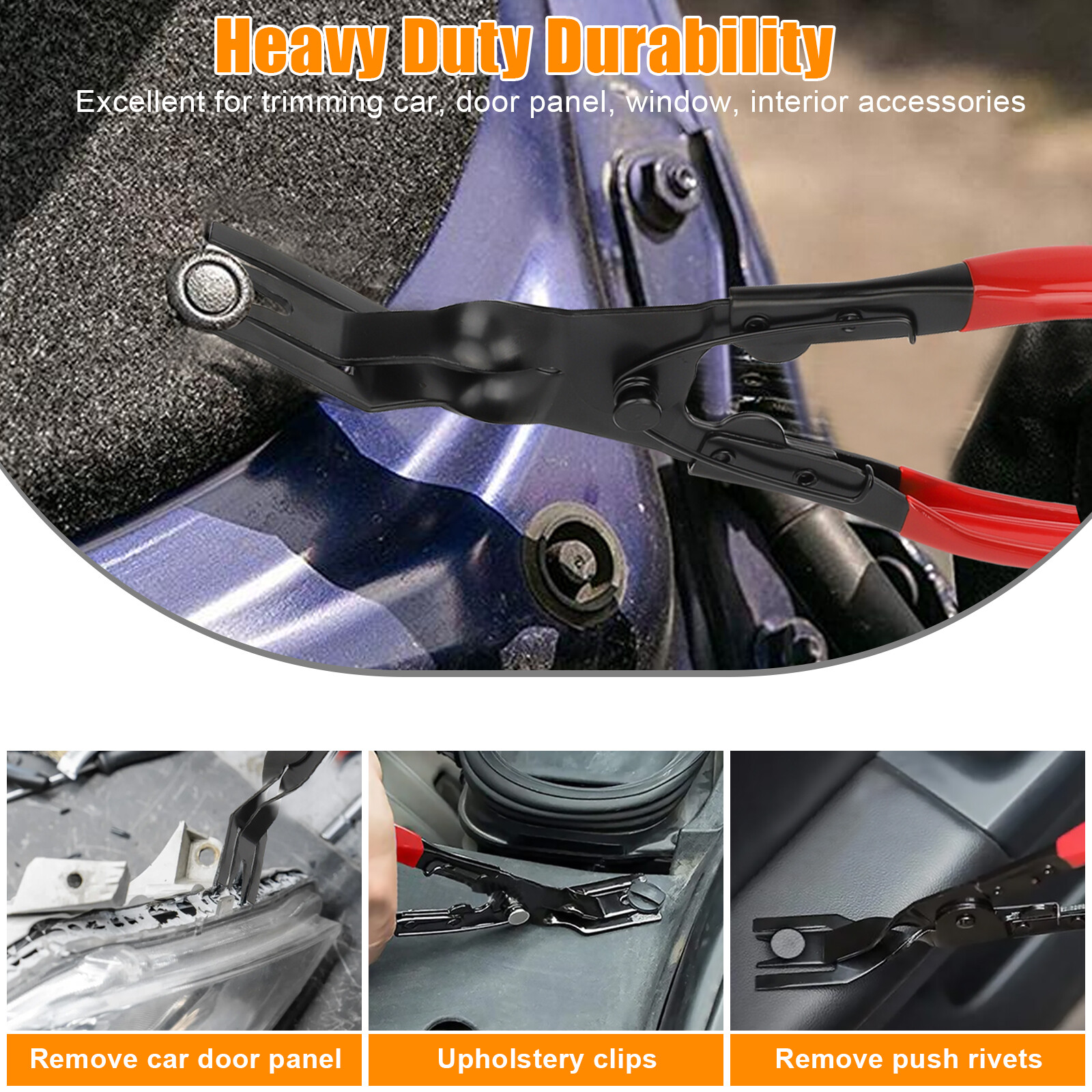 3 Pcs Auto Clip Pliers Set and Fastener Remover Car Trim Rivet Removal Pry Tool
