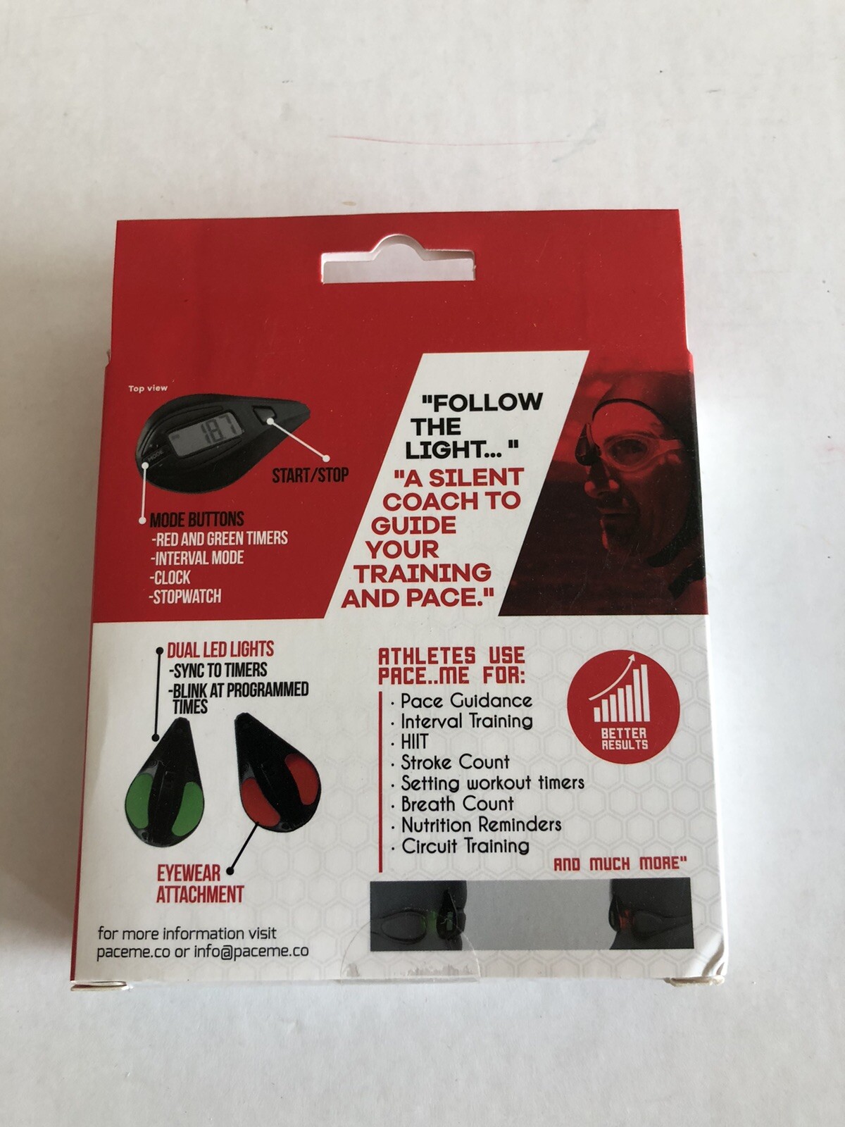 Pace...Me Stopwatch Timer Clock Light Based Pace and Interval Trainer
