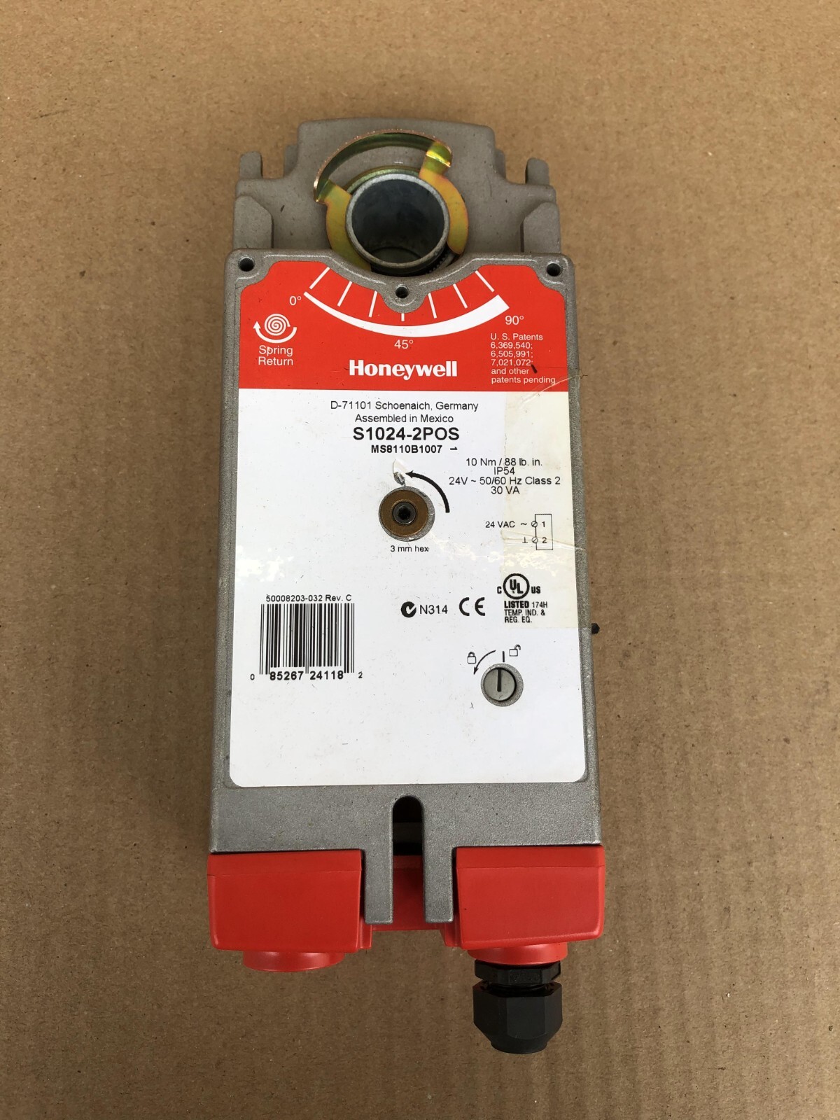 HONEYWELL S1024 DAMPER ACTUATOR MS8110B1007 S10242POS (2)