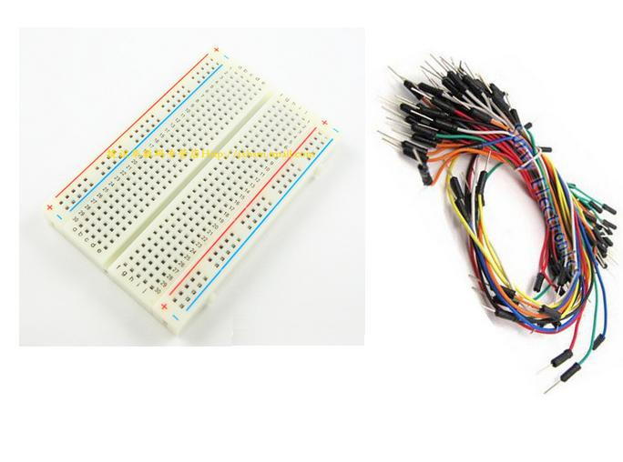 Mini Universal Solderless Breadboard 400 Tie-points +65PCS Jumper cable wire