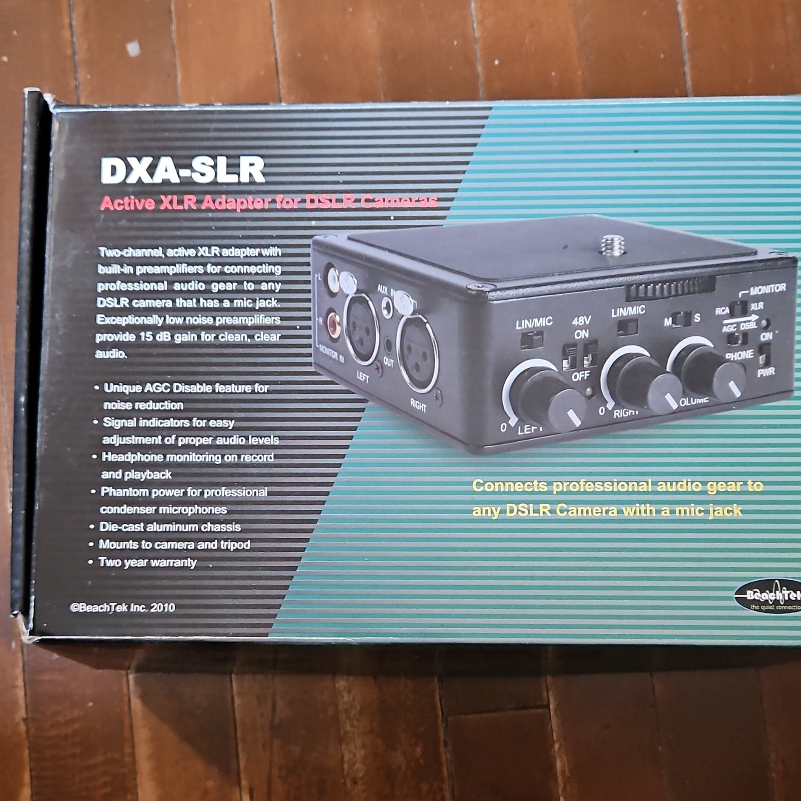 BeachTek DXA-SLR Audio Interface XLR Adapter Hot-Shoe Mount Phantom Power