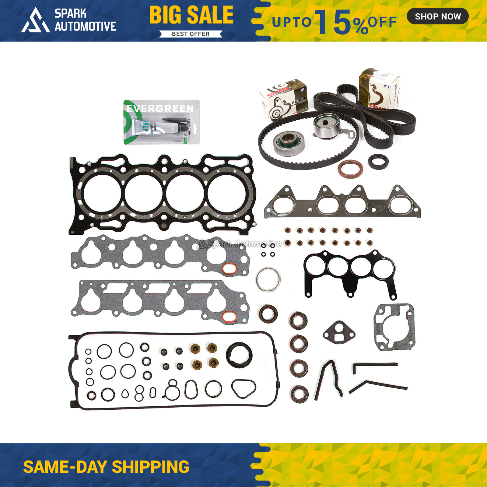 Head Gasket Set Timing Belt Kit Fit 94-97 Honda Acura Accord CL 2.2L SOHC F22B1