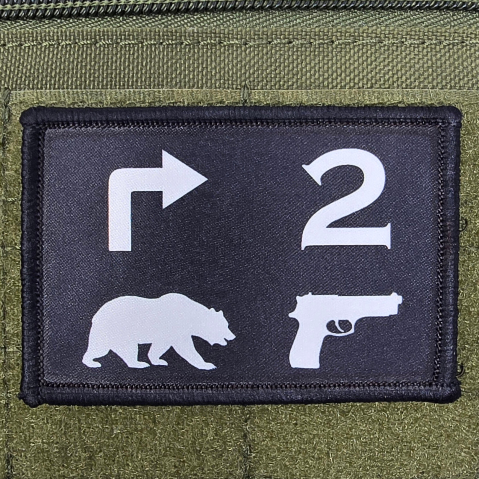 Right To Bear Arms Patch Moral Tactical Military Army USA Flag Hook & Loop 3x2
