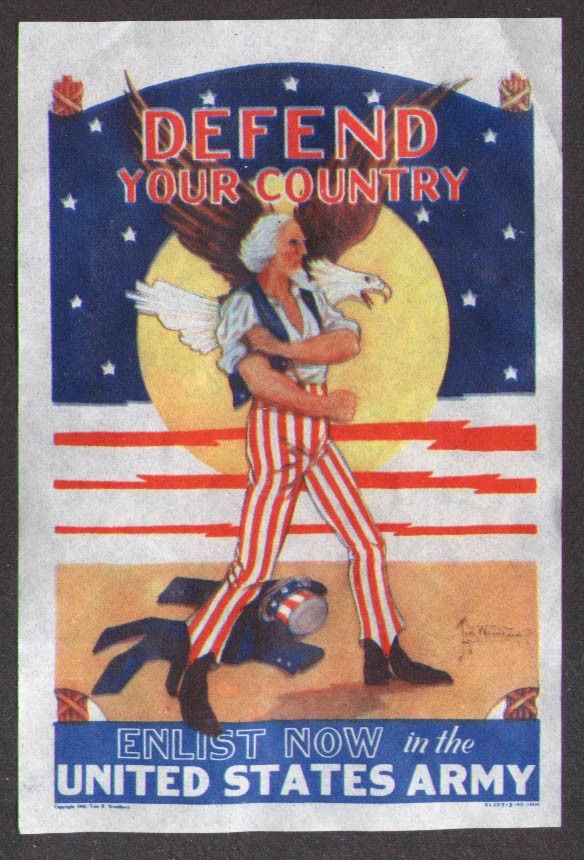 Defend Your Country Enlist Now in the United States Army sticker 1940