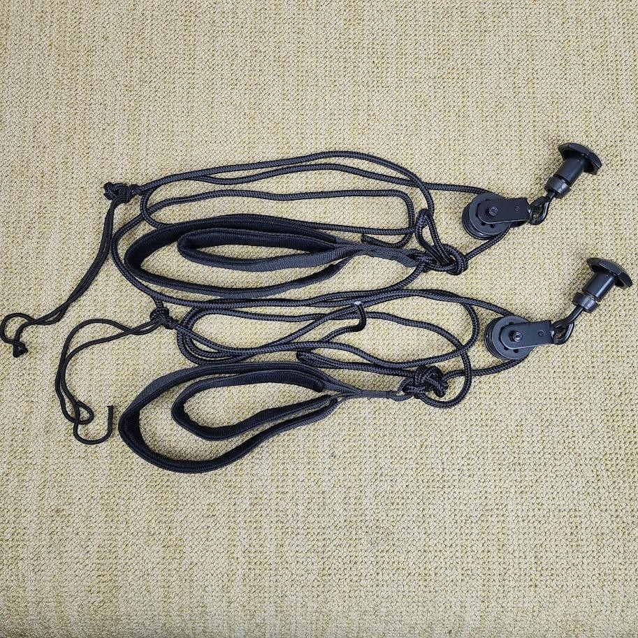 NEW AEROPILATES FOOT ANKLE STRAPS HANDLES, ROPES, RISER PULLEYS w/ Locking Knobs