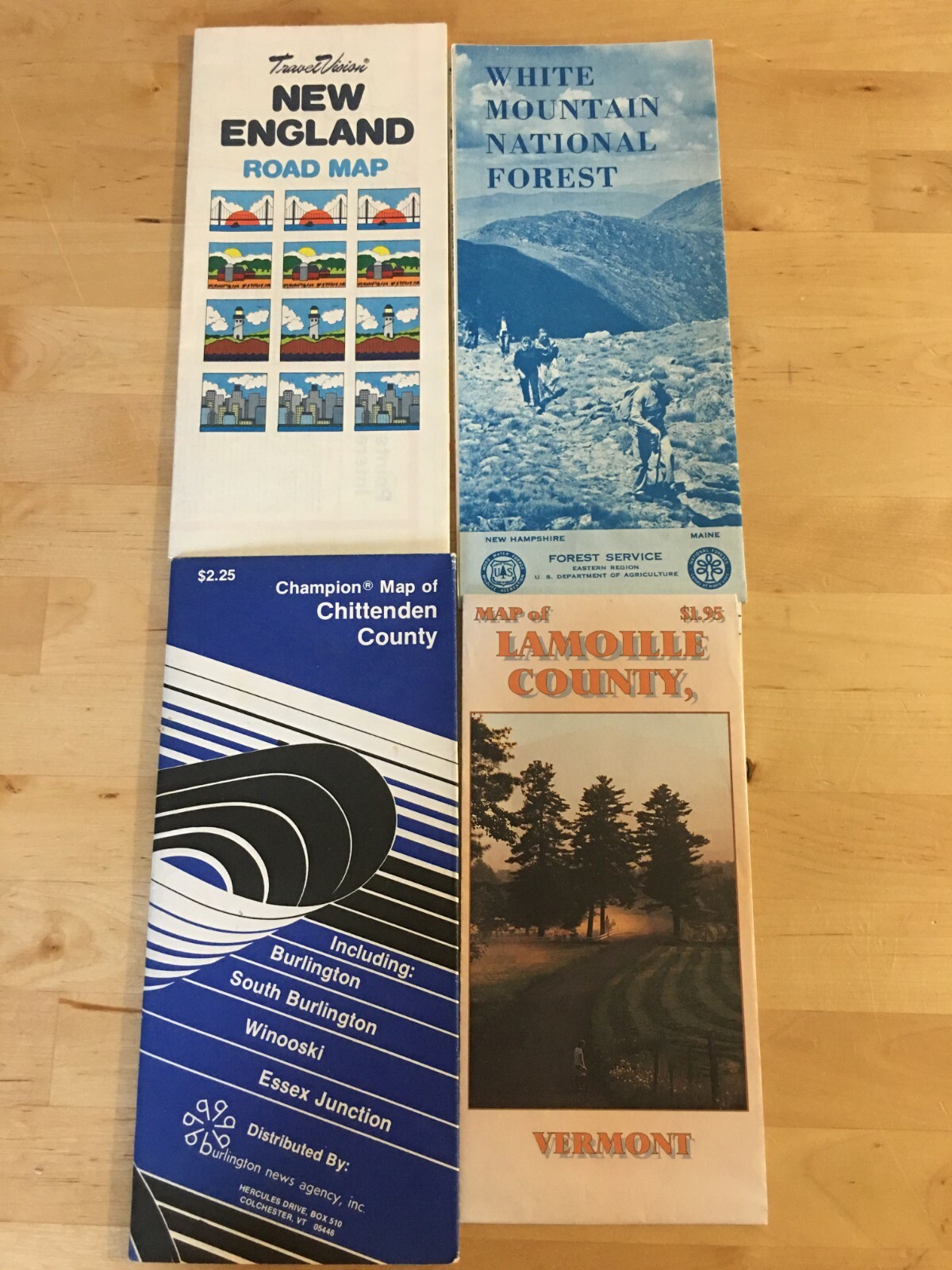 4 Lamoille & Chittenden Counties VT. New England & White Mt. Natl Forest Maps