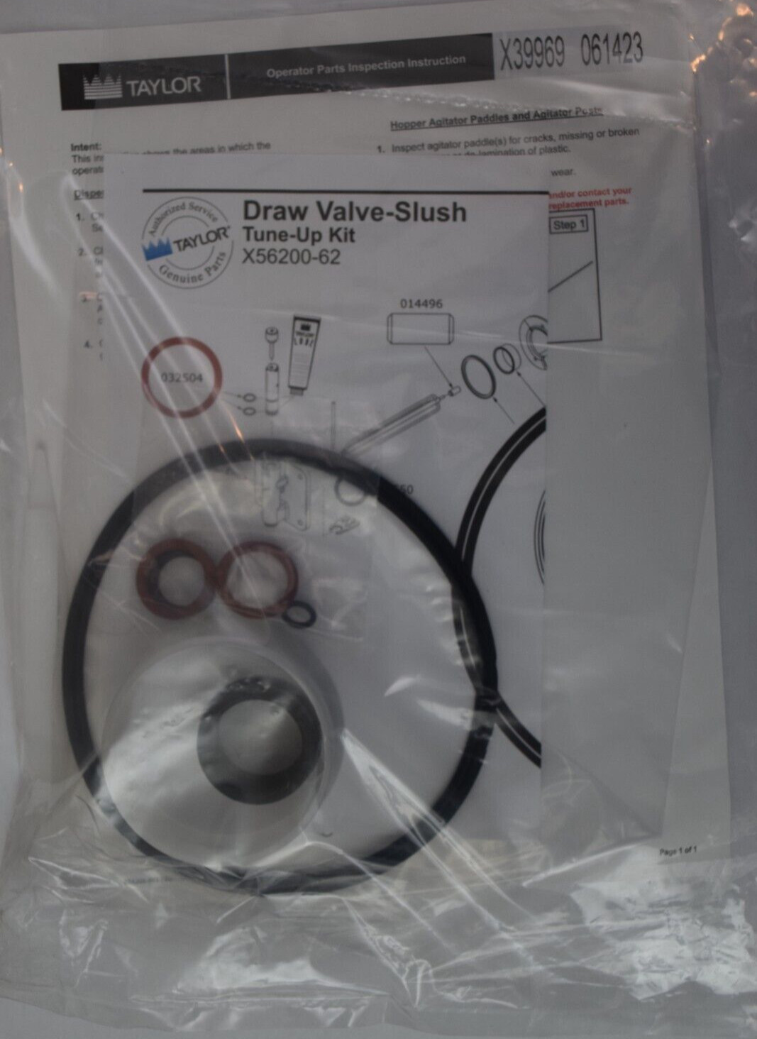 GENUINE OEM Taylor Model 340, 341, 342 & 430 Slush Draw Valve Tune Up Kit X39969