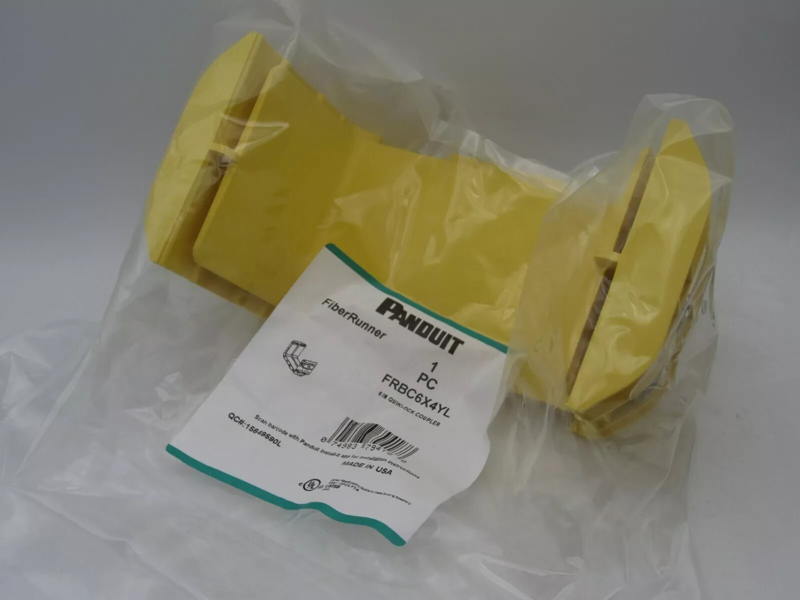 Panduit FRBC6X4YL FiberRunner 6"x4" Coupler Fitting - Yellow NEW (25 in stock)