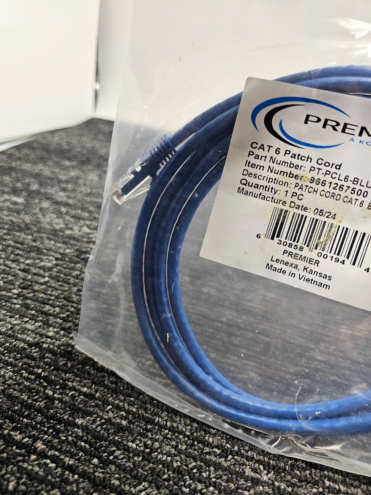 (QTY 5) Premier PT-PCL6-BLU-7 CAT6 Patch Cord Cable 7FT BLUE