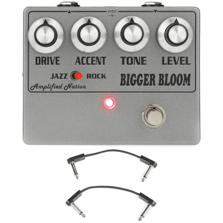 Amplified Nation Bigger Bloom Overdrive Pedal with EBS Patch Cables