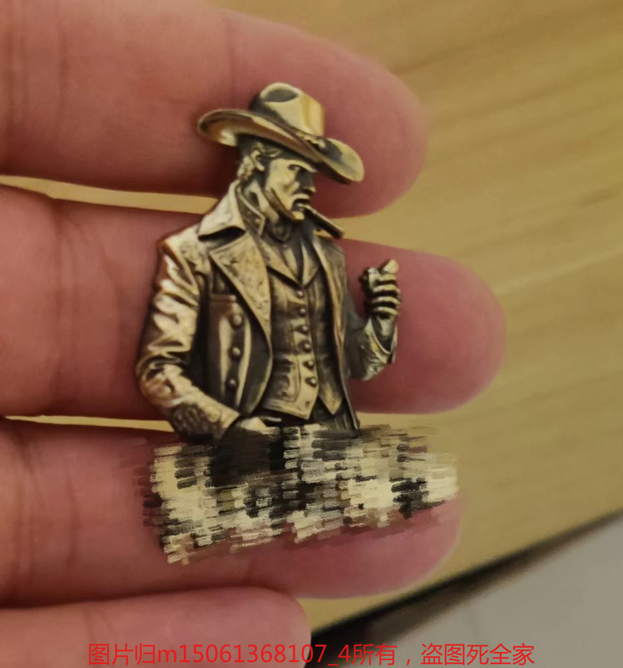 1 Piece Brass Smoking Cowboy Sticker DIY Lighter Accessories