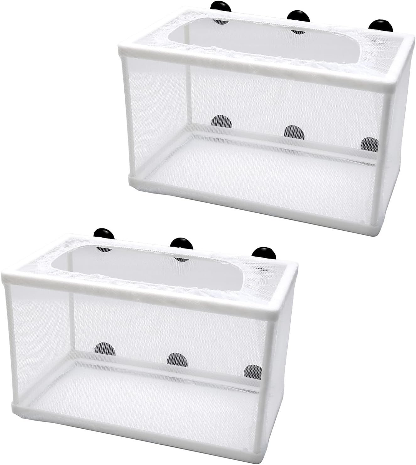 2 Pack Fish Tank Breeder Net,Fish Isolation Breeding Hatching Box, Plastic Frame