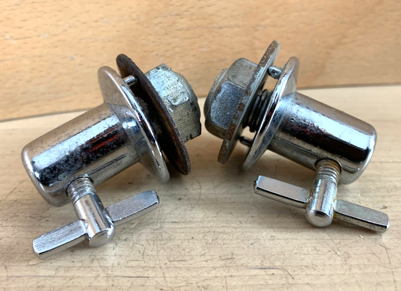 Disappearing Spur Mount Bass Kick Drum Leg Bracket Holder Parts Import Lot of 2x