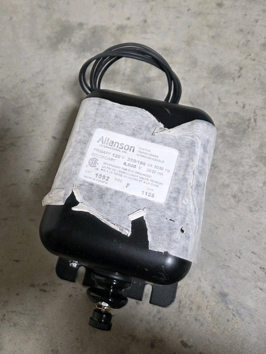 Allanson 1092 Type F Ignition Transformer, 120V/6000V - Brand New