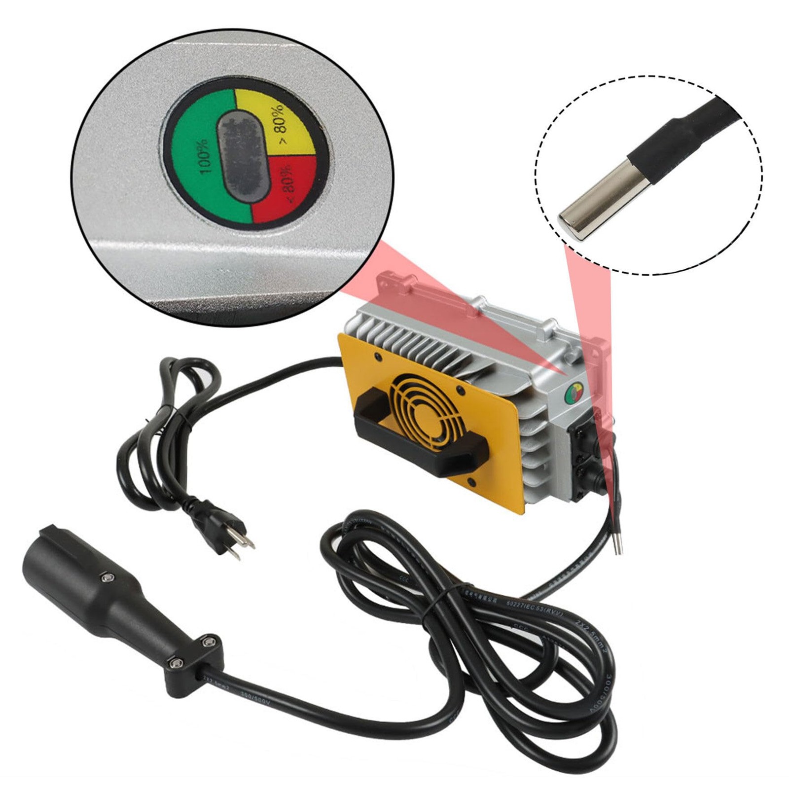 48 Volt 18Amp Battery with 16ft Cable Detachable Plug Replacement for Golf Cart