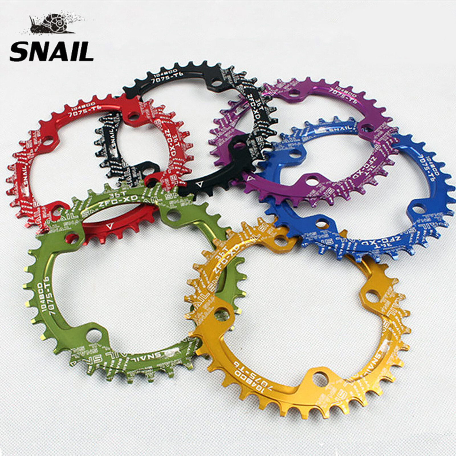 SNAIL 104BCD 30-52T Narrow Wide Bicycle Crankset Chainring Round Oval