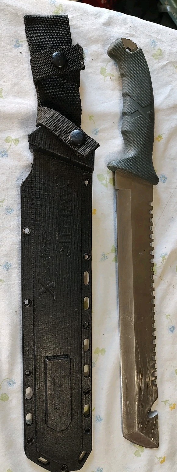 Camillus Titanium Carnivore-X Machete 12" Cutting Blade 10" Saw Knife