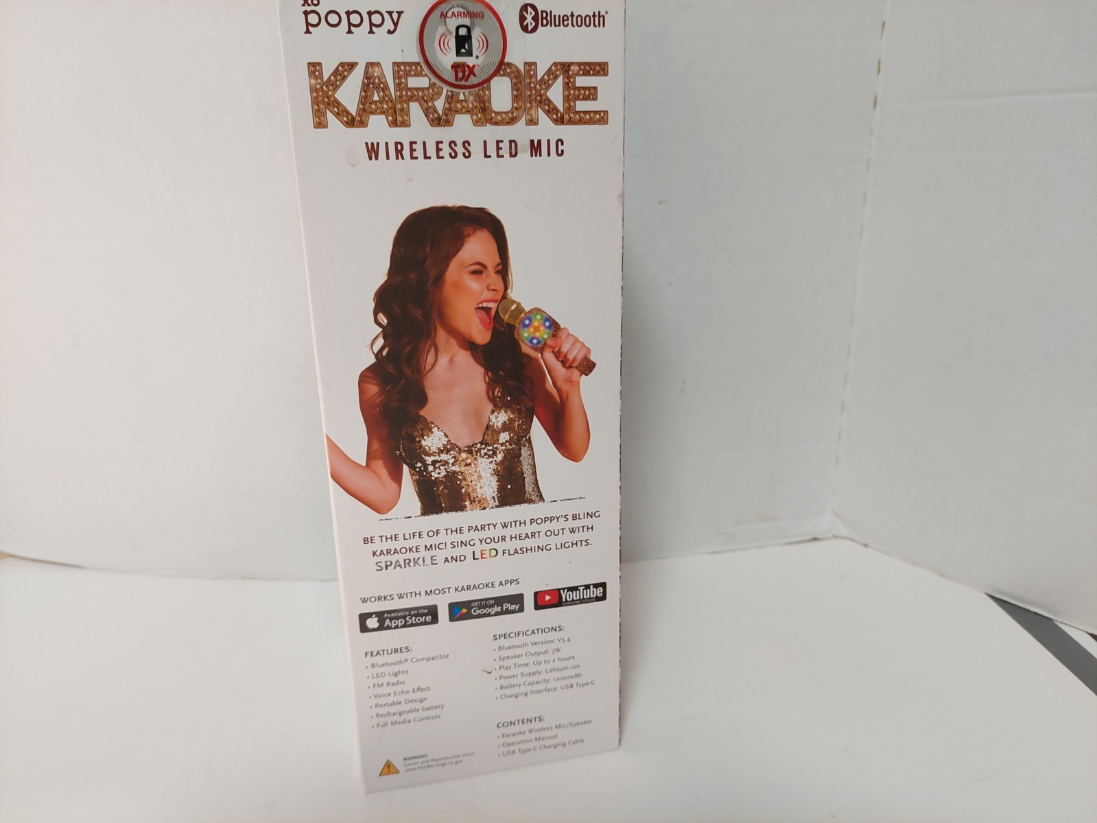 Karoaoke Wireless LED Mic Bluetooth Rechargeable Sparkle Flashing Lights New
