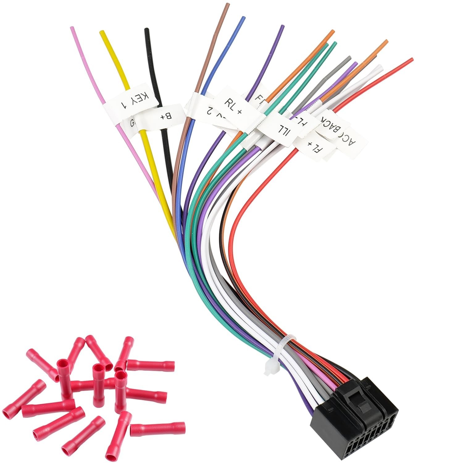Android Stereo Wiring Harness 16Pin ISO Radio Wire Adapter,Stereo Wiring...