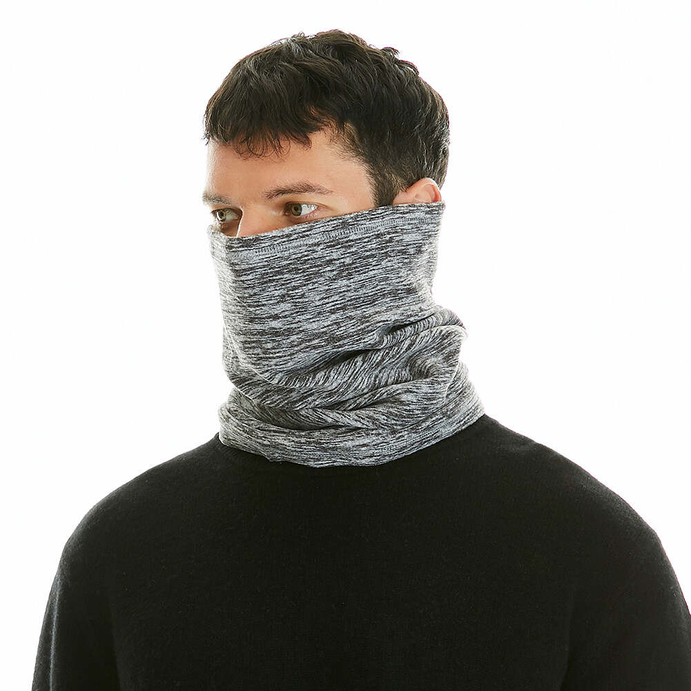 Gray Fleece Neck Gaiter Windproof Face Masks Ski Cycling Warmer Scarf Face Cover