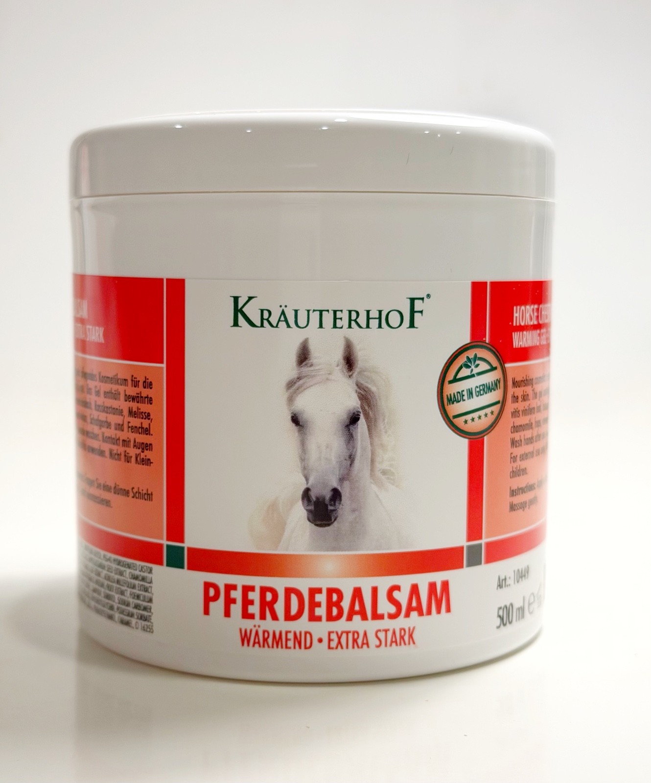 krauterhof pferdebalsam horse chestnut massage balm extra strong warm gel 500ml