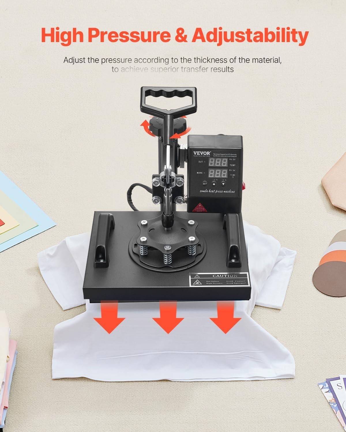 Professional 12x10in Heat Press with Digital Controls - Perfect for DIY Projects