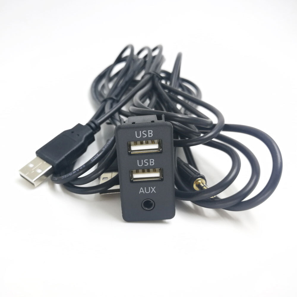 Car Dash Flush Mount AUX USB Port 1.5M Panel Dual USB Extension Cable Adapter **