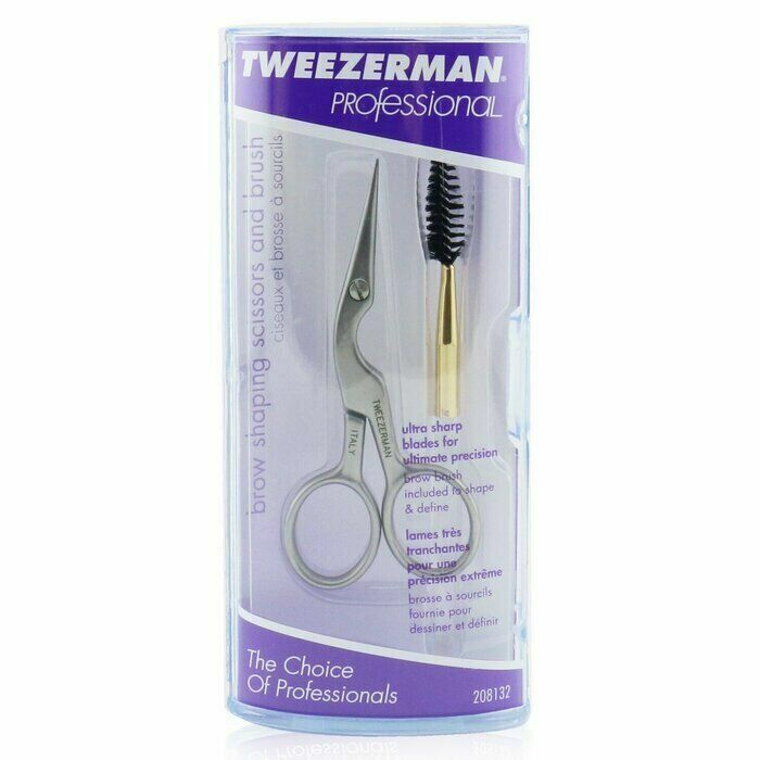 Tweezerman Professional Stainless Steel Brow Shaping Scissors & Brush #2914-P