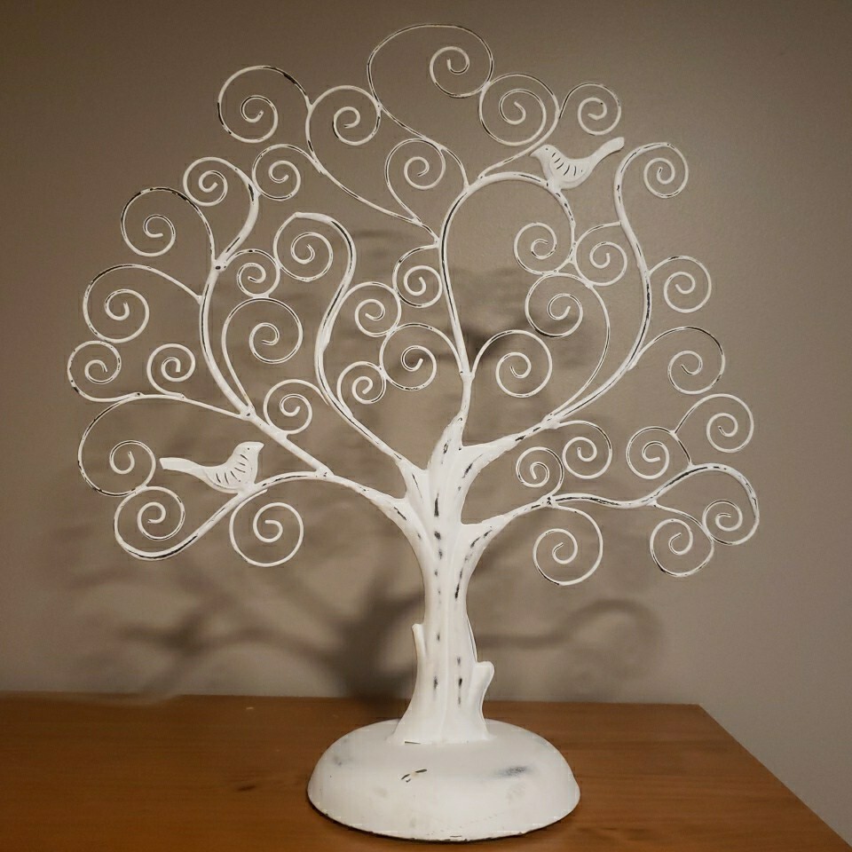 TREE OF LIFE Sculpture Ornament Photo Holder Heavy Metal Shabby Chic Look 19"