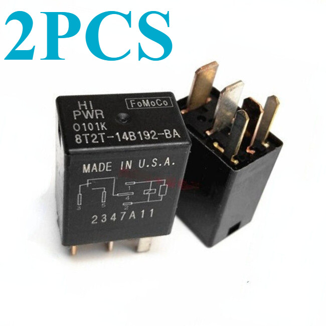 8T2T-14B192-BAHI 2X New FoMoCo 8T2T-14B192-BAHI PWR Relay 5Pins Fast Shipping