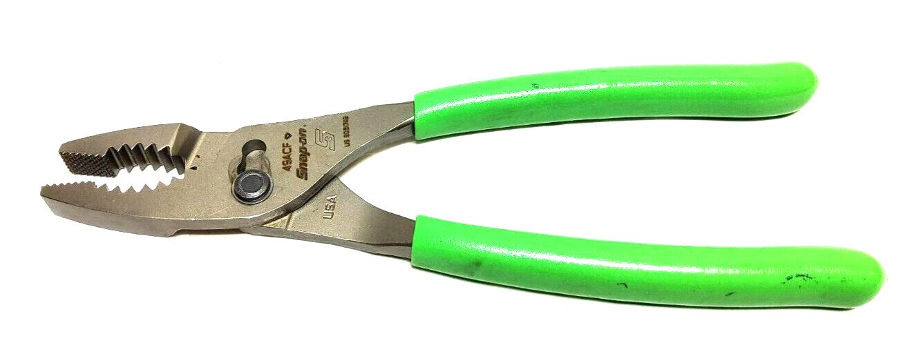 New Snap-on™ 9" long Green Vinyl Grip Combination Slip Joint Pliers 49ACFG Unuse