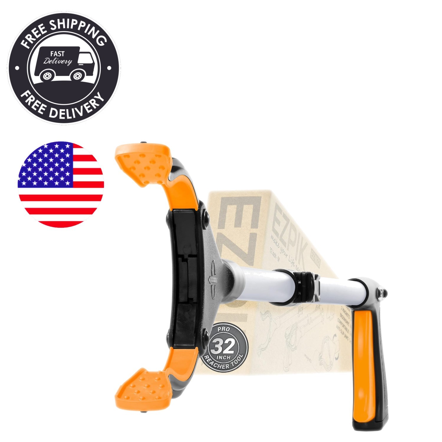 Pro 32" Foldable Grabber Reacher for Seniors - Heavy-Duty Magnetic Pickup Tool
