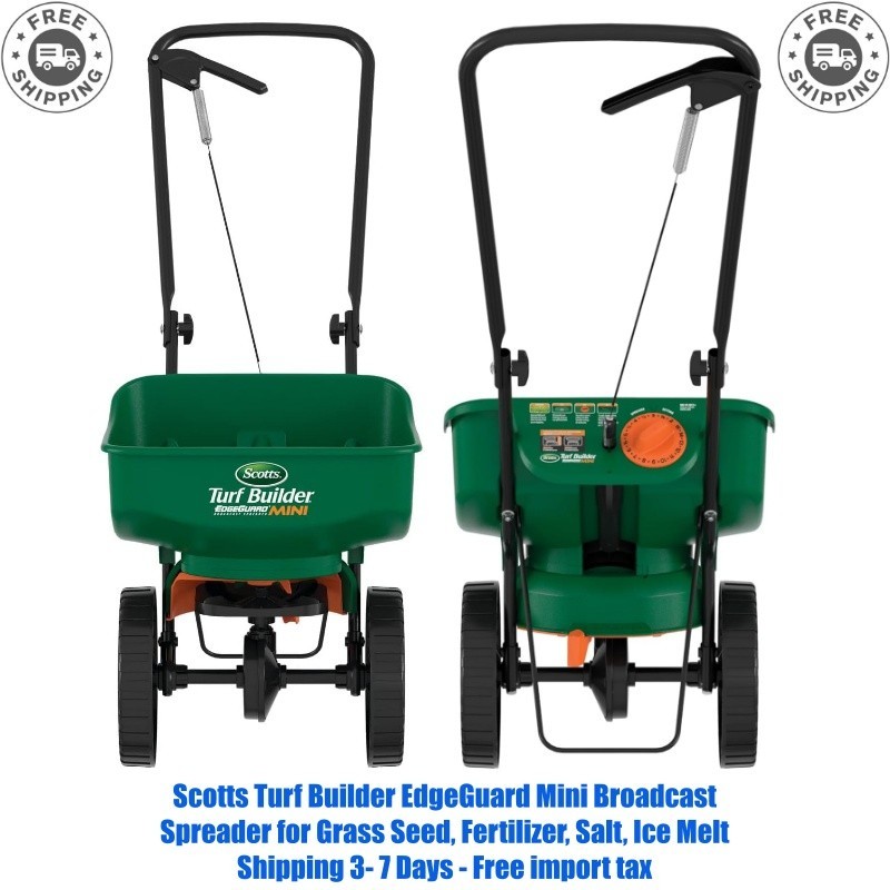 Scotts Turf Builder EdgeGuard Mini Broadcast Spreader for Grass Seed, Fertilizer