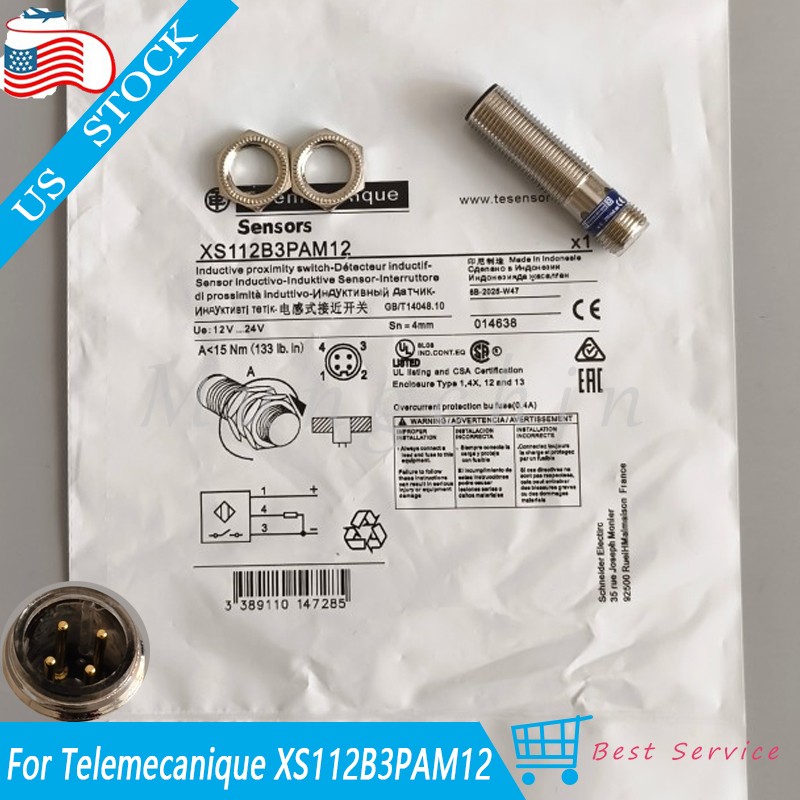 New Inductive Proximity Switch Sensor For Telemecanique XS112B3PAM12 12-24V 4MM