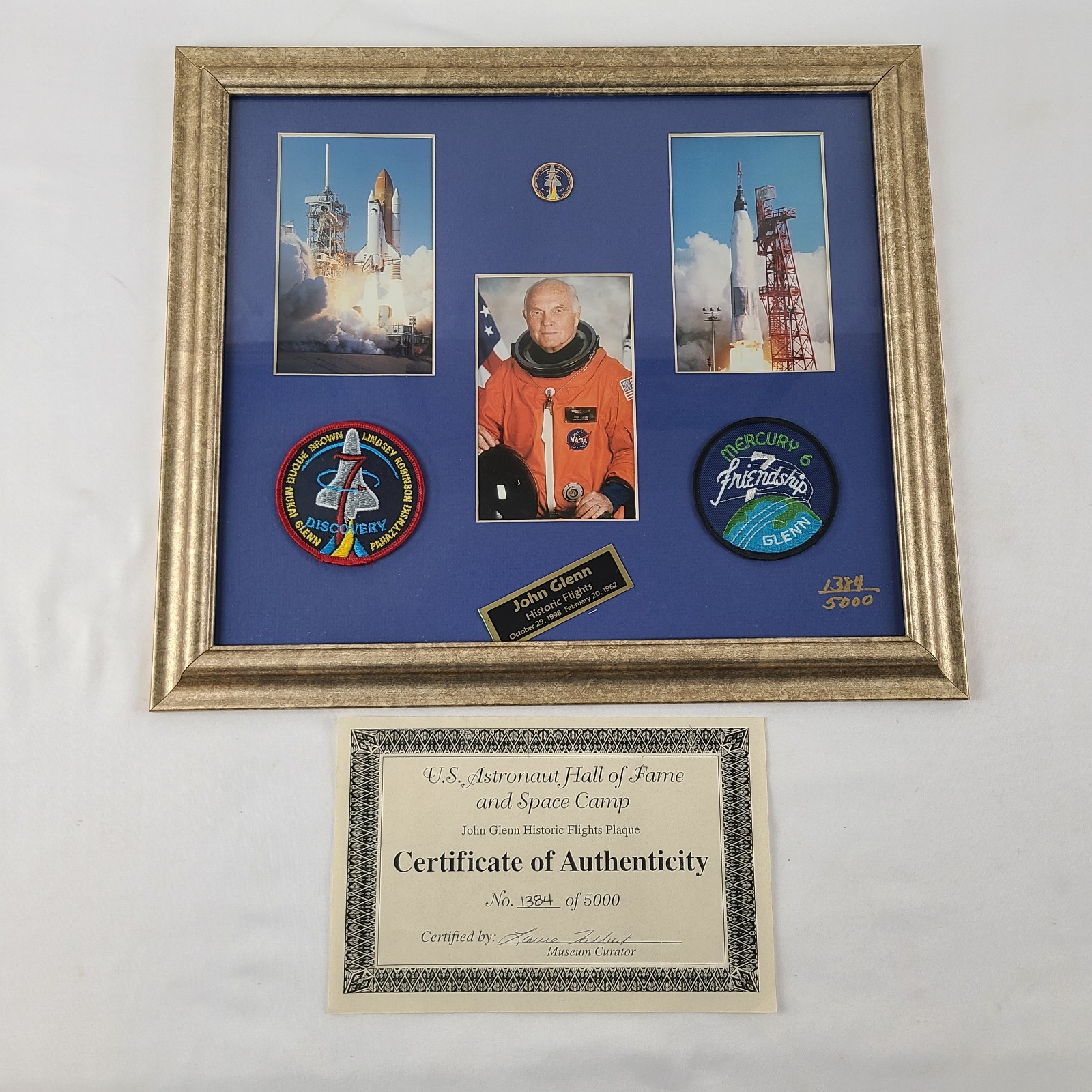 NASA John Glenn Historic Flights Plaque #1,384 of 5,000 W/ COA (16"x14.5")