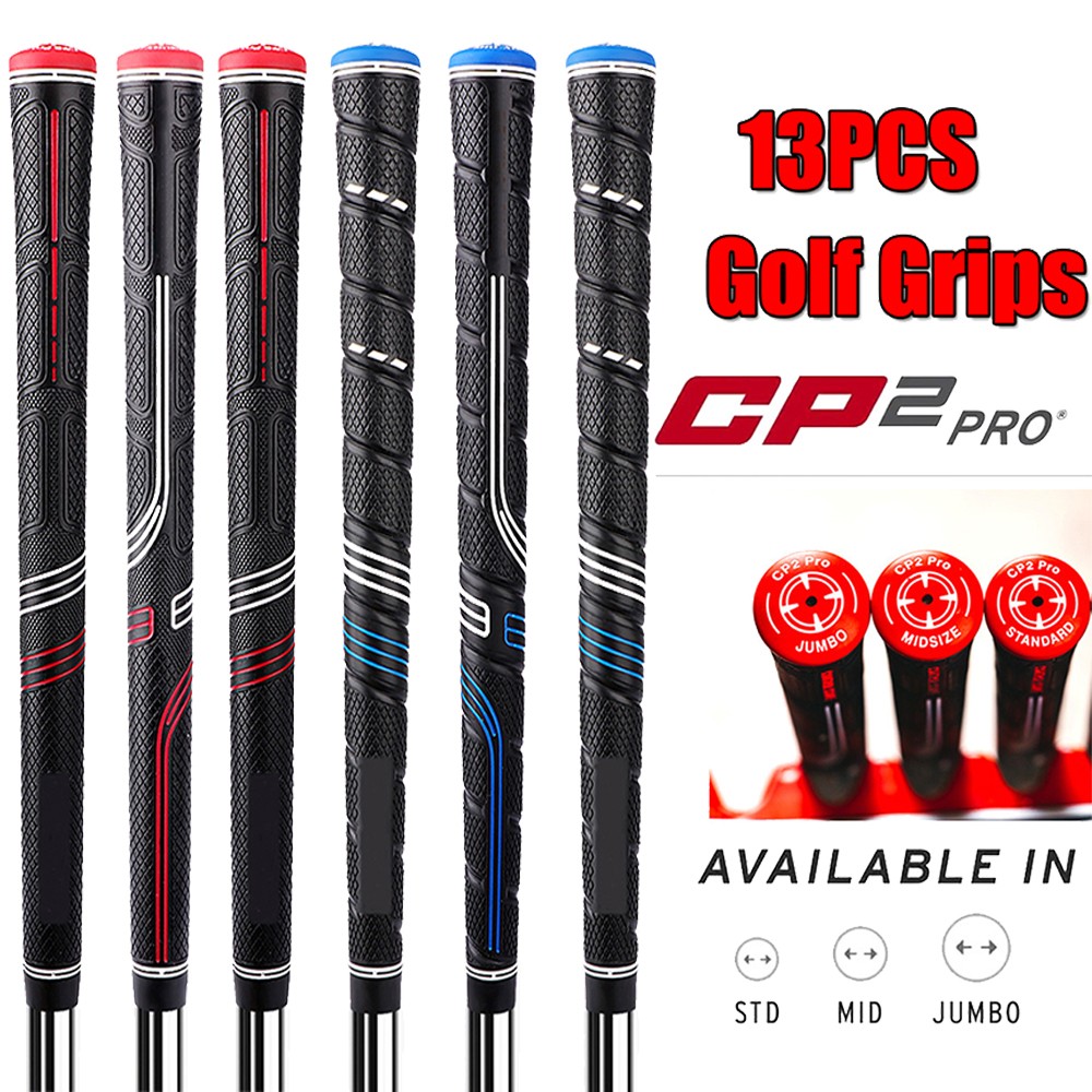 13PCS Golf Club Grip Golf Grip Anti-Slip Rubber Grip Standard Midsize Jumbo New