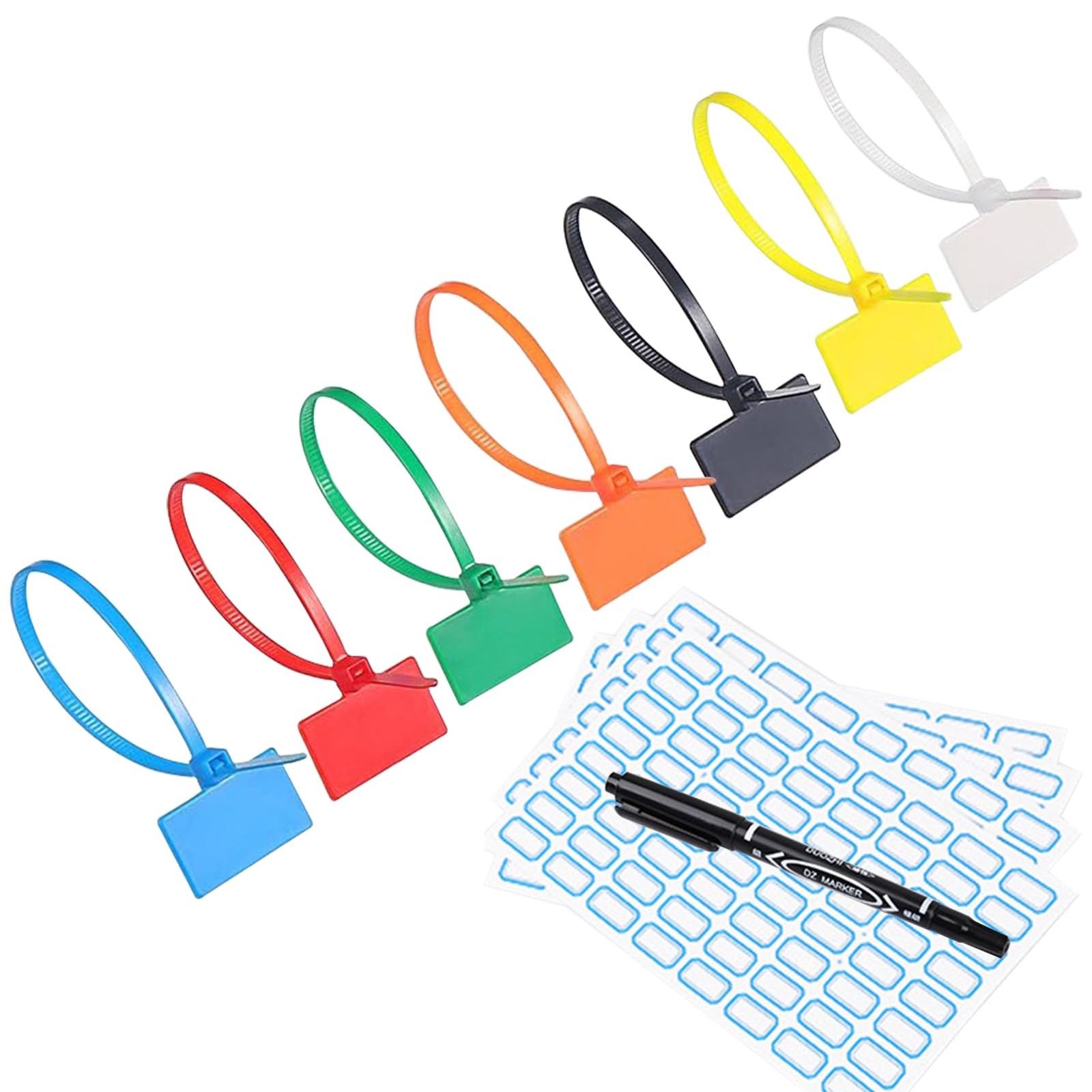 250pcs 6 inch Wire Zip Ties, Self-locking Nylon Cable Tags Labels