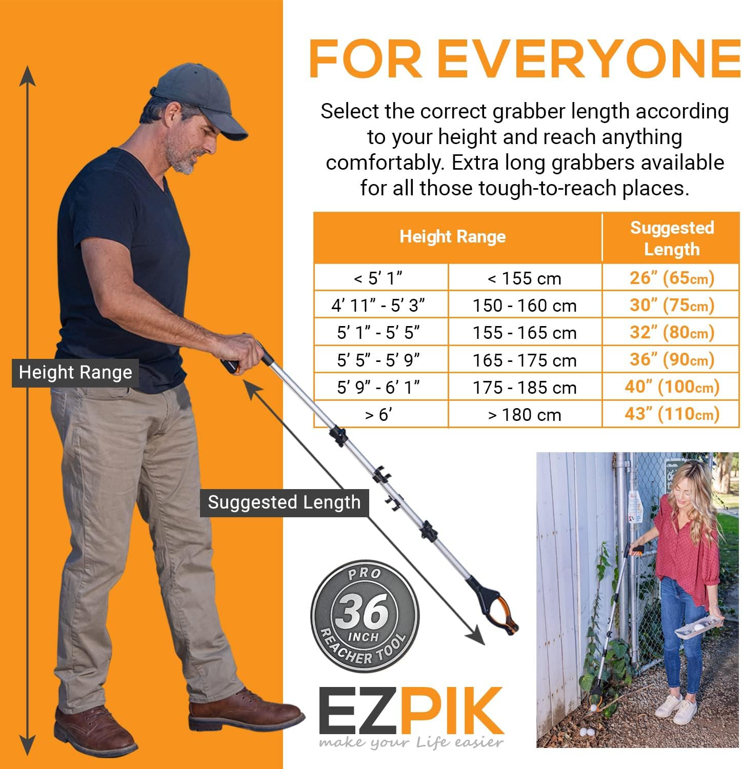 Pro 36" Flexible Folding Grabber Tool for Elderly + Magnets, Reacher for Disable