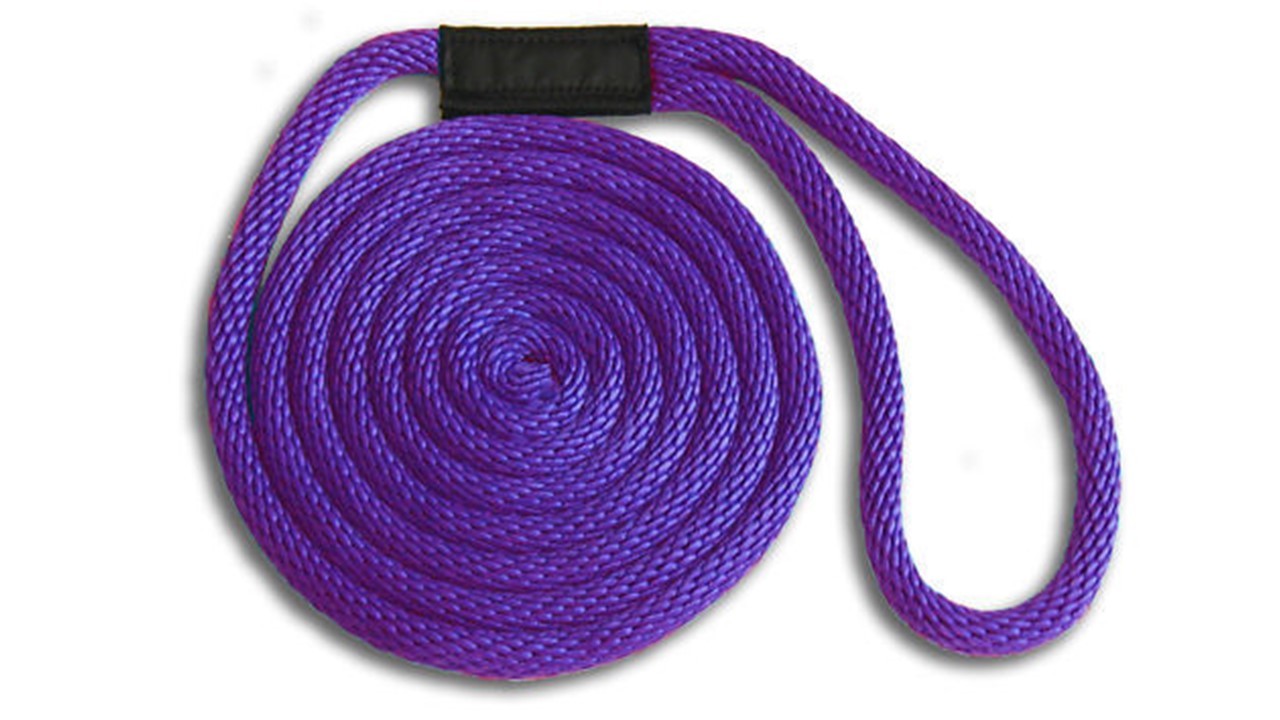 Solid Braid Nylon Dock Line 1/2" x 25' Floats / Non-Fading / USA Made  - PURPLE