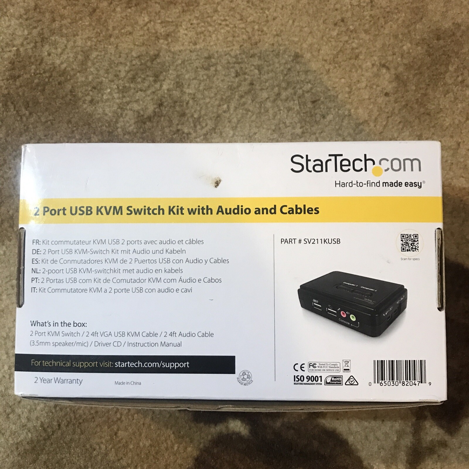 StarTech StarView 2 Port USB Micro KVM Switch SV211KUSB