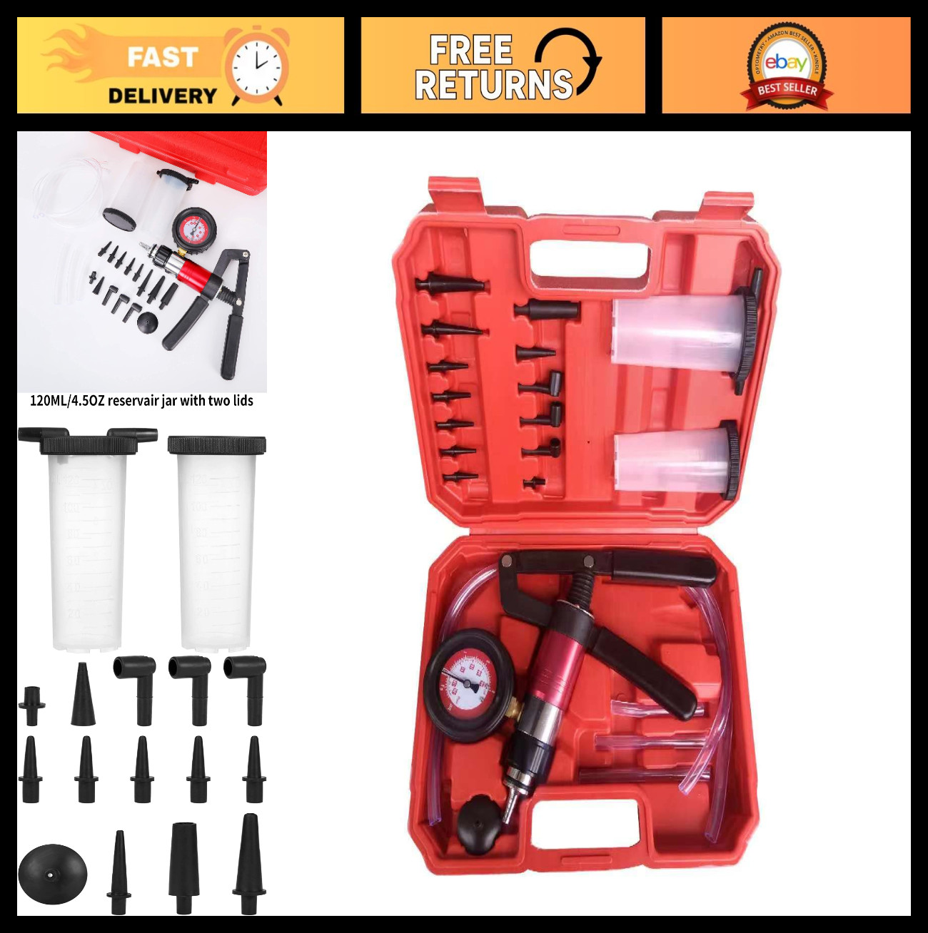 23pc Brake Bleeding Tool Kit - Essential Automotive Brake System Repair Tools